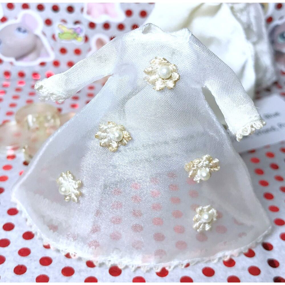 Petite Blythe Something Blue Original Stock Outfit Wedding Dress for 4" Doll - Picture 2 of 8